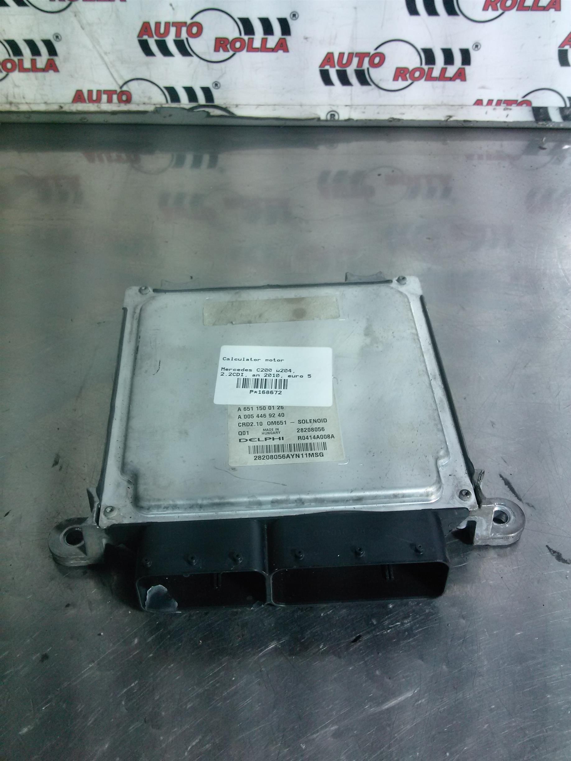 Calculator motor Mercedes C200 w204, 2.2CDI, an 2010, euro 5