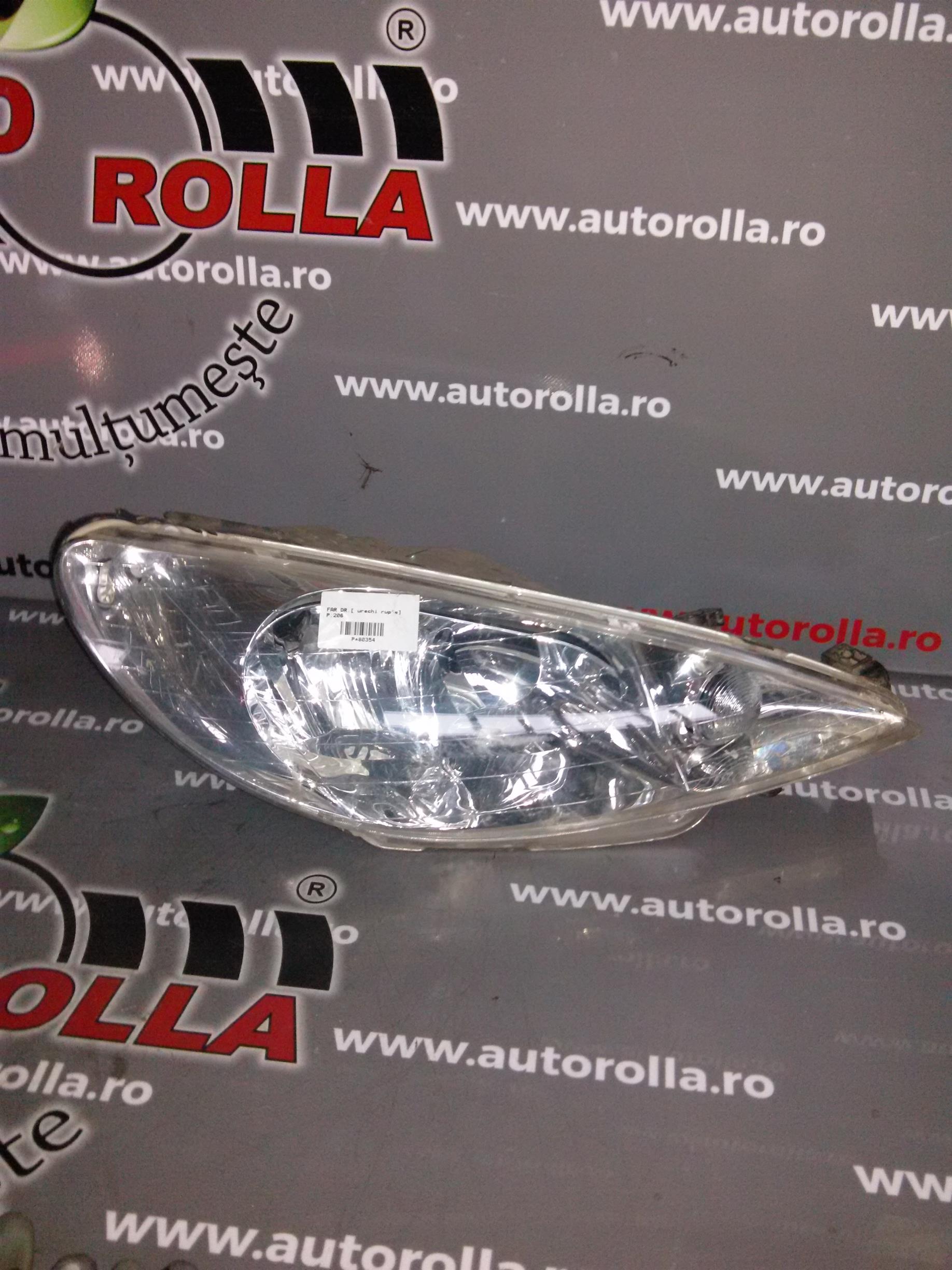 far dreapta urechi rupte Peugeot 206